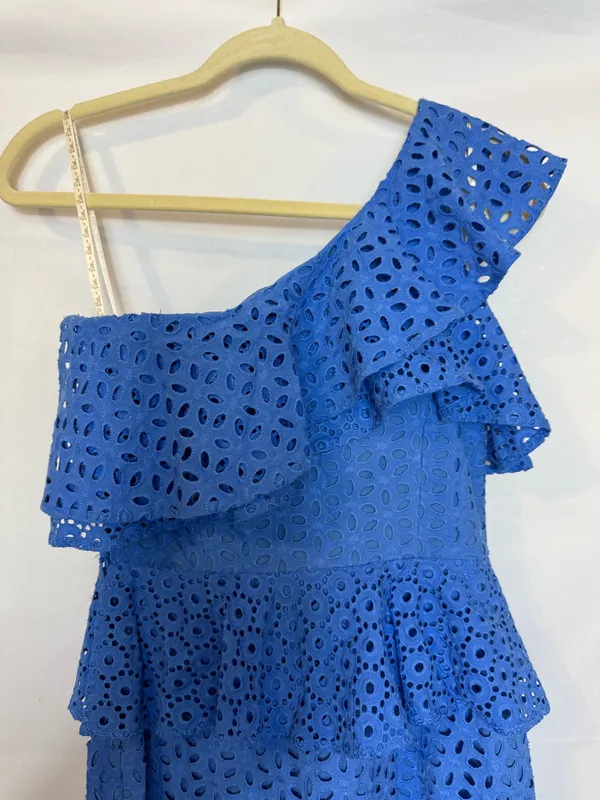 Lilly Pulitzer Dress Josey Eyelet White Cotton Ruffle One-Shoulder - Image 7
