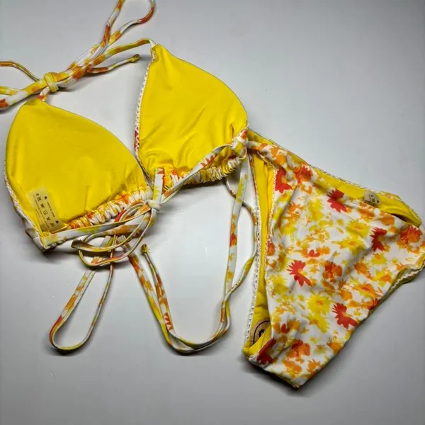 Source Unknown VIBRANT 90s Floral Bikini Set - Image 4