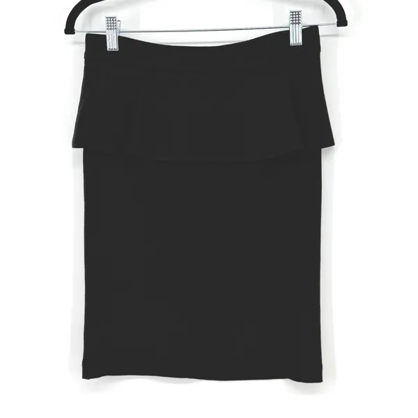 Alice + Olivia Employed Black Peplum‎ Pencil Skirt Size 6 Silk Lining - Image 2