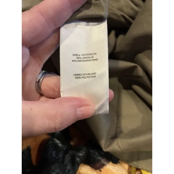 Christian Lacroix Square Neckline Sage Green Mini Dress Size Med NWT Linen Blend - Image 11