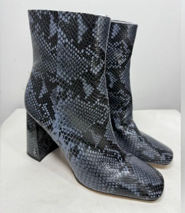 Sam Edelman Codie Bootie in Marina Blue Snakeskin Sz 9 - Image 4