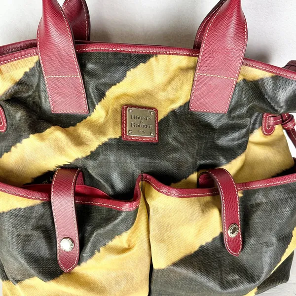 Dooney & Bourke Monza Coated June Shoulder Tote Bag Zebra Print - Image 9