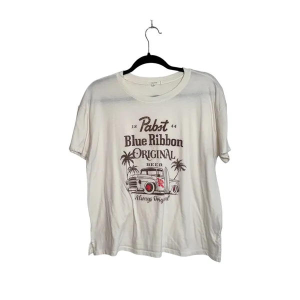 Maurices PBR Truck Graphic Tee Cream Brown Short Sleeve Summer - Image 2