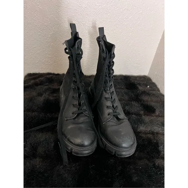 Steve Madden Womens Hunt Boot Black Size 8.5 Moto Combat - Image 2