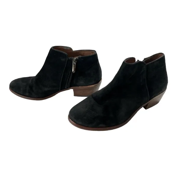 Sam Edelman Black Suede Ankle Side Zip Booties size 5.5 - Image 2