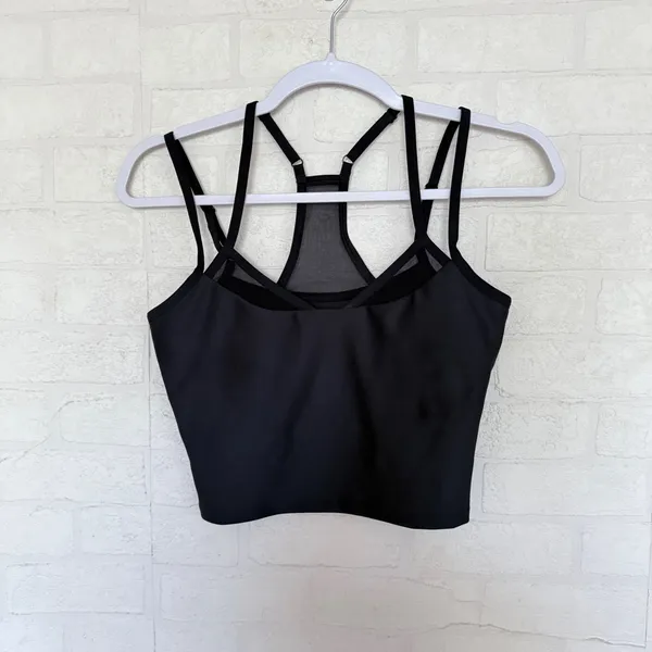 ALO Yoga Black Double-Strap Cropped Tank - Image 3