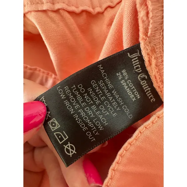 Juicy Couture Pants Women 27 Wild Peach Cali Garment Dye Scarf Belt Skinny Y2K - Image 6