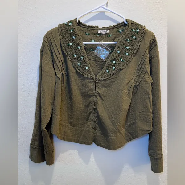 Intimately Free‎ People NWOT Sweet As Roses Lounge Set Olive green Size XS - Image 6