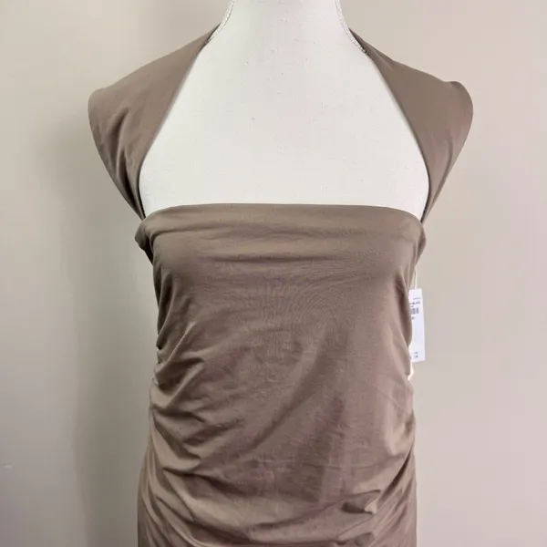 Abercrombie & Fitch Womens Brown Ruched Draped Maxi Dress Size XL NEW - Image 5