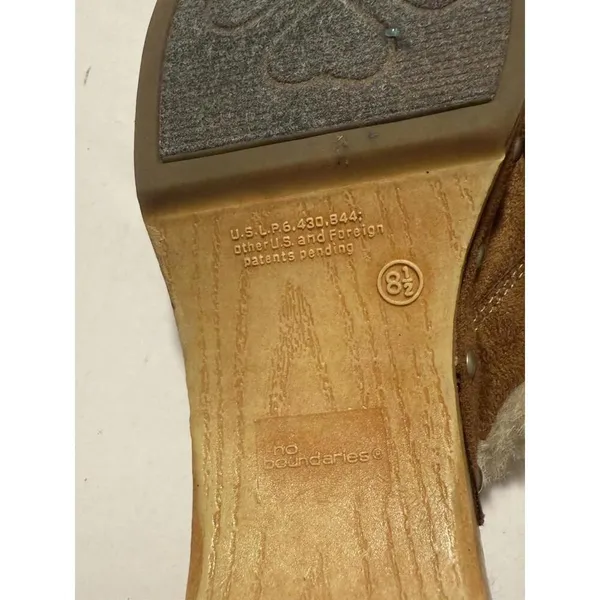 Vintage Y2K‎ No Boundaries Sueded Mule Boho Wooden Clogs 8.5 - Image 7