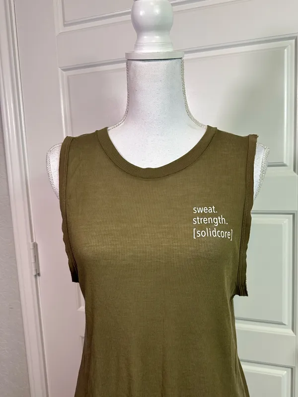 Free People Movement Ribbed Cotton Blend Boho Athletic Casual Tank Size Medium - Image 5