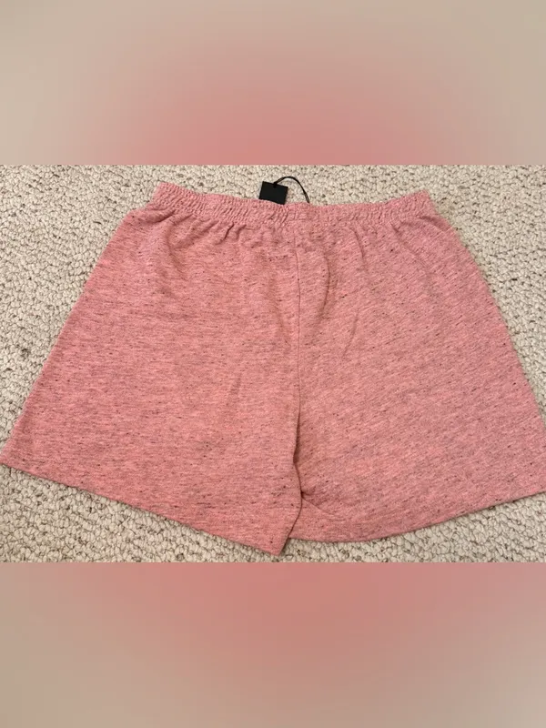 NWT MONROW Original Fleece Ultimate Shorts Pink Heather Made in USA Pull On S - Image 2