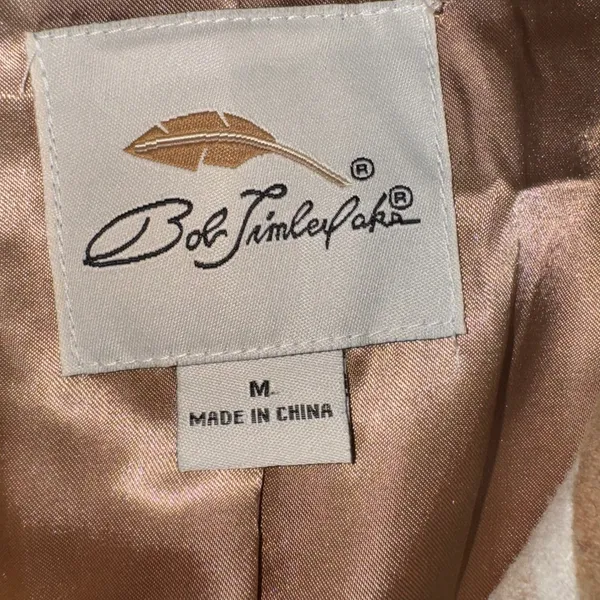 Bob Timberlake Plaid Wool Blend Pea Coat Women's Medium‎ Tan Beige Jacket - Image 6