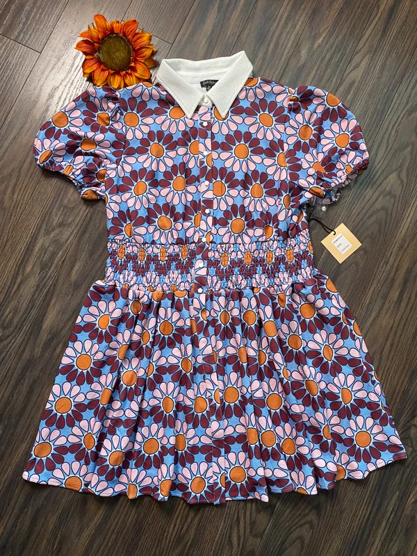 Unique Vintage NTAGE SMAK PARLOUR Flower Power Babydoll 70's Blouse 2XL - Image 4