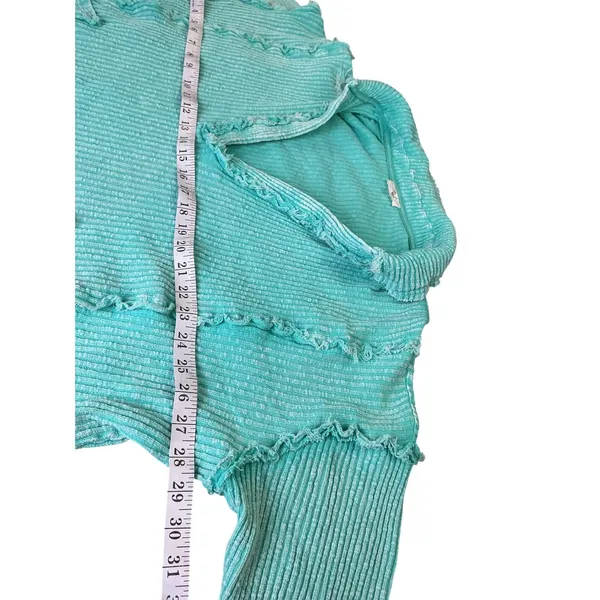 Easel Los Angeles‎ Ribbed Collared Neck Pullover Top Mint Green Size M - Image 9