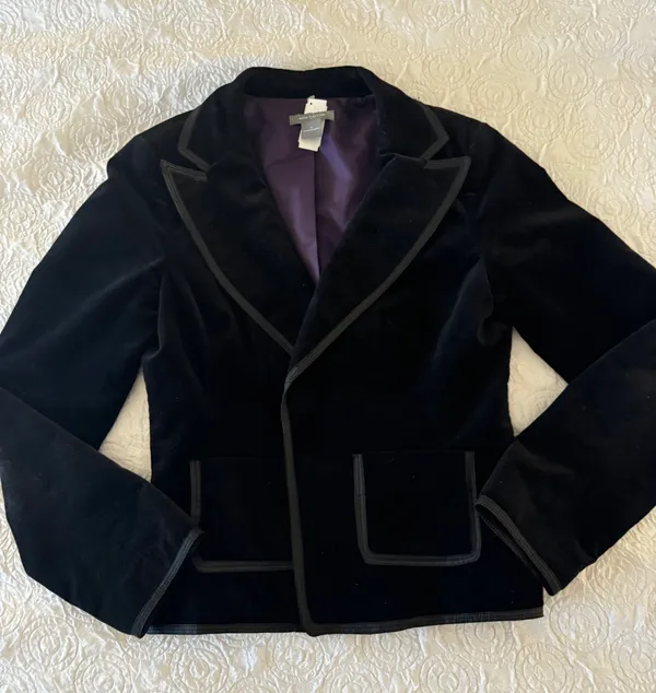 Ann Taylor Black Velvet Blazer - Image 3