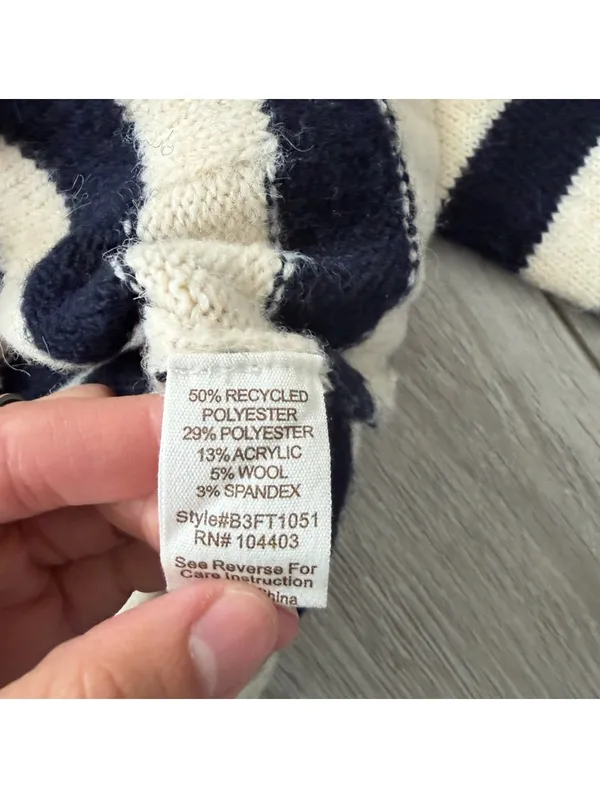 Blu Pepper Preppy Nautical Old Money Sailor Knit Stripe Fisherman Sweater medium - Image 5