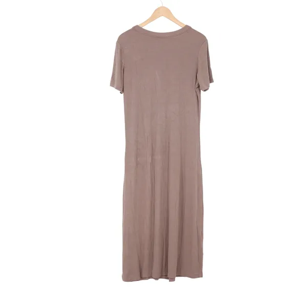 Dex Womens Ribbed Short Sleeve T-Shirt Maxi Dress Taupe Brown Size L - Image 4