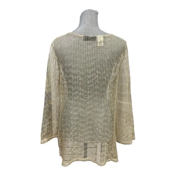 LA BLANCA By Rod Beattie Gold Mesh Net Swim Cover Up gold color size M - Image 4