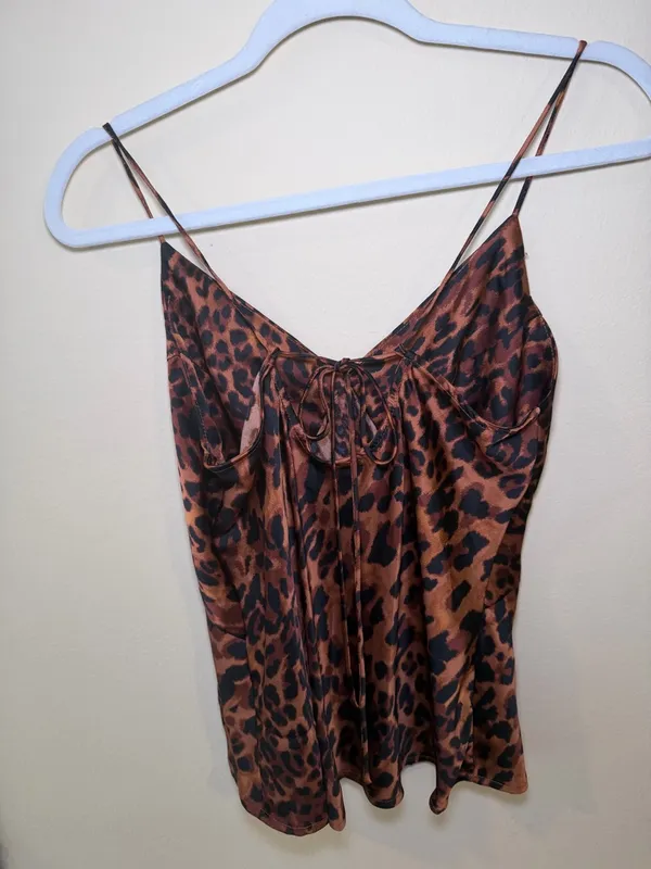 a new day Leopard Satin Cami in Brown and Black - Image 3