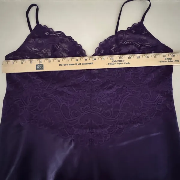 1X Purple Satin Lace Chemise Slip Dress Curvy Romantic Whimsigoth Dark Fairy - Image 6