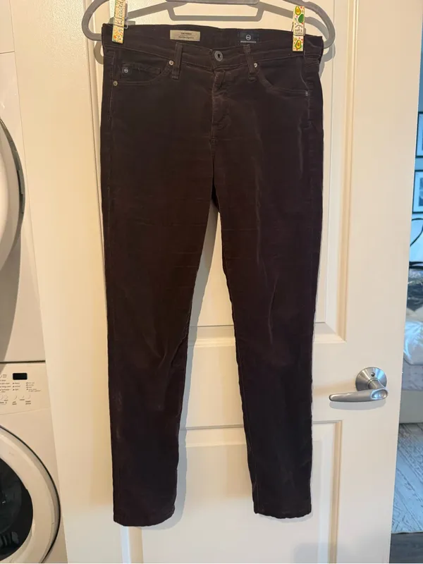 AG Adriano Goldschmied The Prima Brown Corduroy Cigarette Pants 27R - Image 2