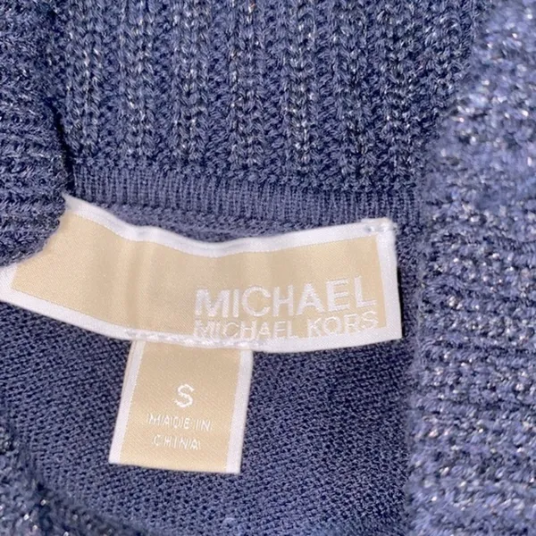 Michael Kors navy blue turtleneck sweater size small - Image 4