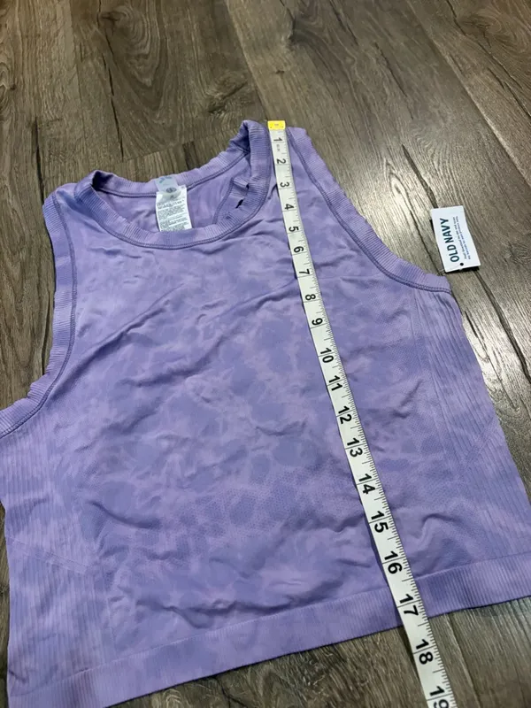 OLD NAVY Lavender Purple Tie Dye Active Crop Tank Top XL Fluid Seamless Fit NEW - Image 11