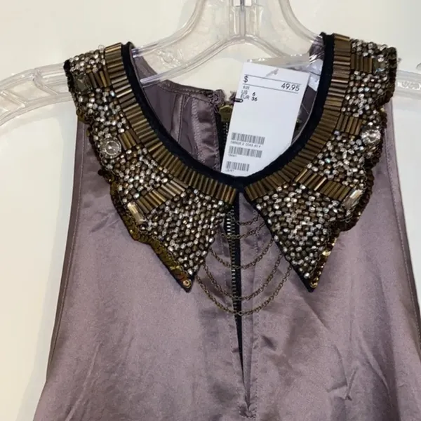 NWT H&M Sleeveless silver‎ dress - Image 2
