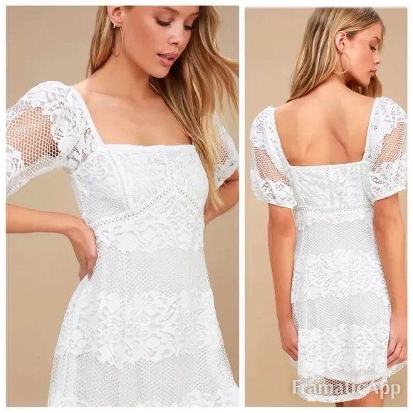 Free People Be Your Baby Lace Mini Dress‎ in Ivory Size XS - Image 2