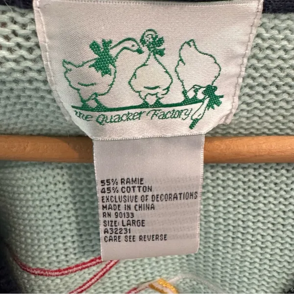 Quacker Factory Snowman Winter Cardigan Sweater‎ Appliqué Beads Colorful Large - Image 7