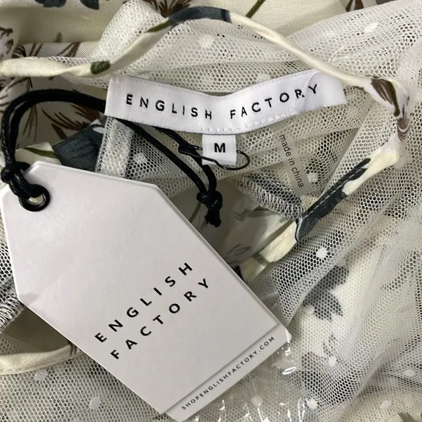 English Factory Floral Blouse - Cream and Green - Image 6