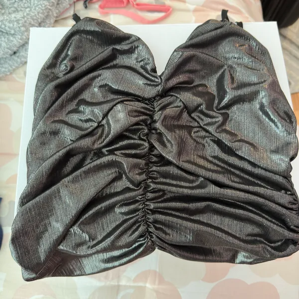 ZARA Silver Crop Top - Image 5
