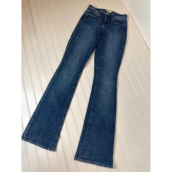 NWOT L’AGENCE Marty Mid-Rise Flared Jeans Slim Fit Acid Wash Blue Womens Size 23 - Image 3