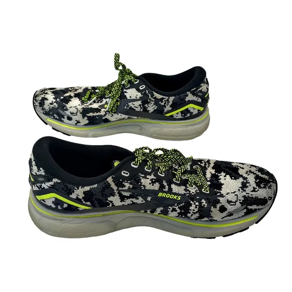 Brooks Ghost 15 Running Shoes Bl/Wh Neon Green Camo 1203801B029 SZ 12 Med B - Image 7