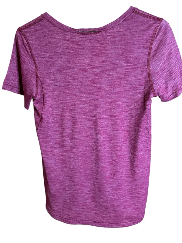 lululemon What the Sport Tee in Heathered Regal Plum. Short Sleeve. V-Neck - Image 3