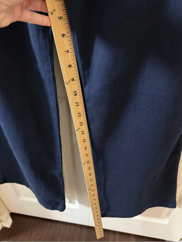 Maeve Anthropologie NWT Navy Stretch Denim Wide Leg Pants Size 31 $130 - Image 6