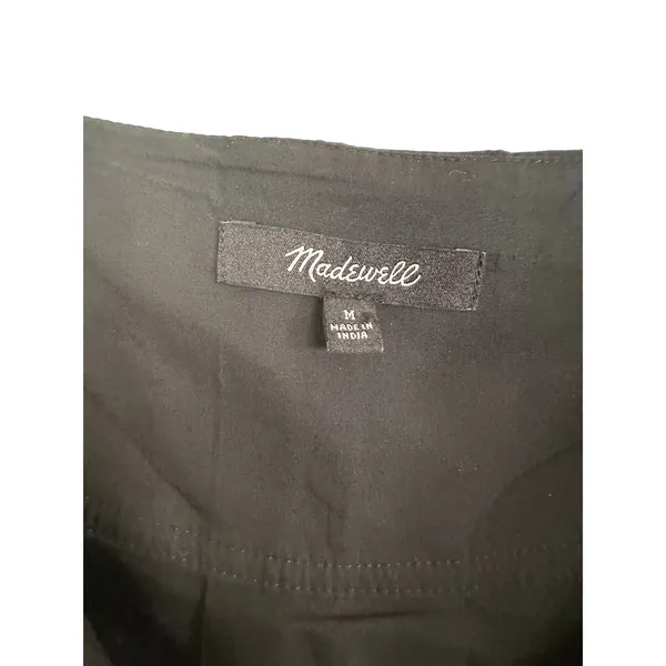 Madewell Dress Black V-Neck Puff Sleeve Mini Shirt dress size medium - Image 8