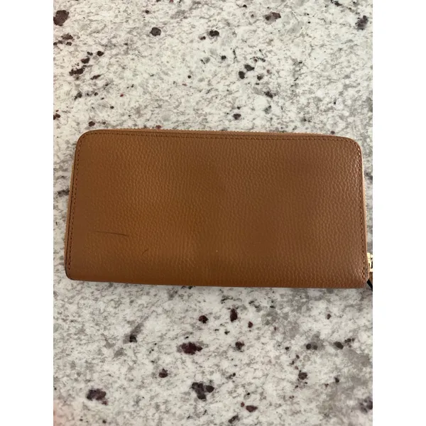 Coach Tan Leather Zip Around Continental Wallet - Image 9