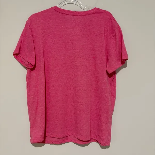 Mattel Barbie Graphic T Shirt Short Sleeve Car‎ Velvet Print Tee pink Women’s XL - Image 3