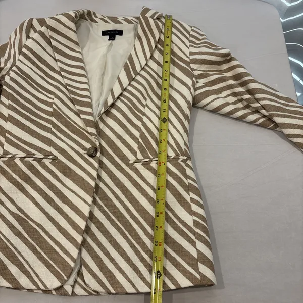 Ann Taylor Women Size 6 Animal Zebra Print Blazer‎ Lined Neutral Single Button - Image 10