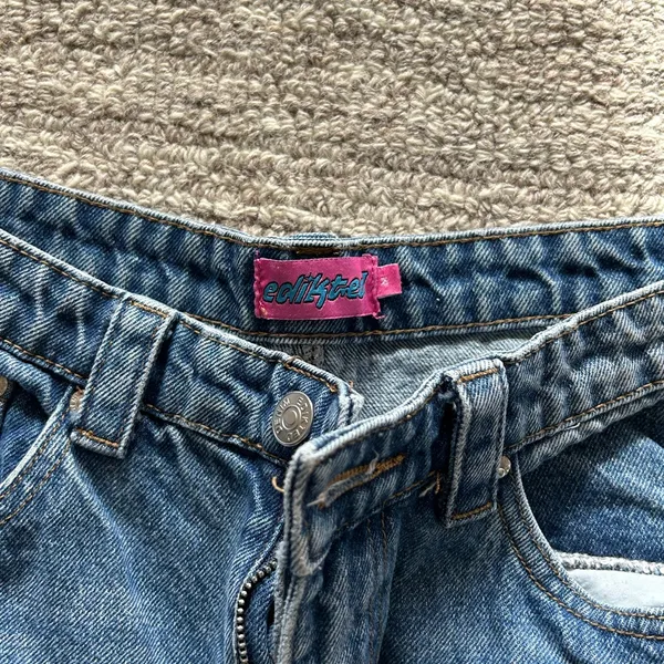 Edikted dark wash blue jeans - Image 4
