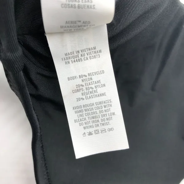 Aerie Real Good Scoop Bikini Top Black V Neck Removable Cups XXL - Image 4