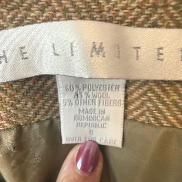 VTG The Limited Wool Blend Herringbone Tweed Blazer Career Academia‎ Size 6 - Image 2