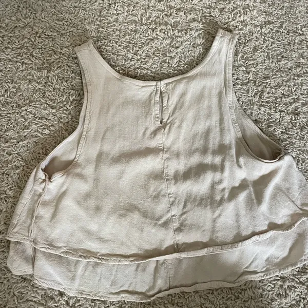Tan Layered Linen tank - Image 2