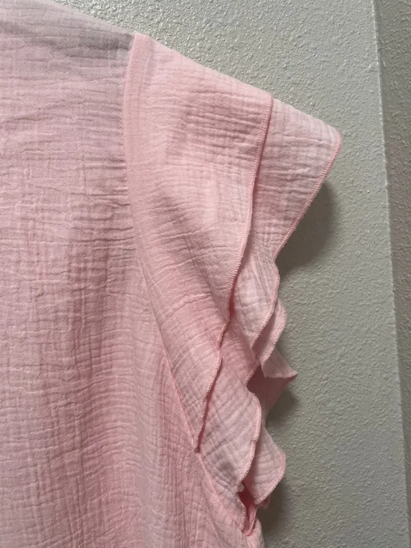 Cotton Candy Women’s Ruffle Sleeve Blouse Pink Size undefined - Image 2