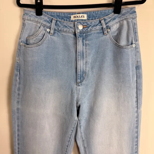 Rollas Eastcoast Flare Jeans Light Blue High Rise Flare Leg Denim Pants Size 31 - Image 10