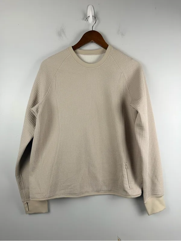 Lululemon Waffle-Knit Crewneck Long-Sleeve Shirt Mojave Tan / Bon size 8 - Image 3