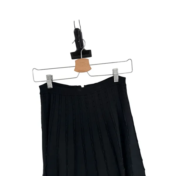 Alice + Olivia Chatley Pointelle‎ Knit Pleated Mini Skirt Black Size XS - Image 4