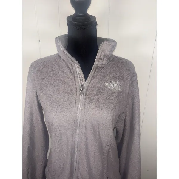 The North Face Osito Fleece Jacket‎ Womens Medium Gray Full Zip Soft High Pile - Image 2